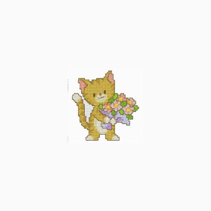 Cat with flowers