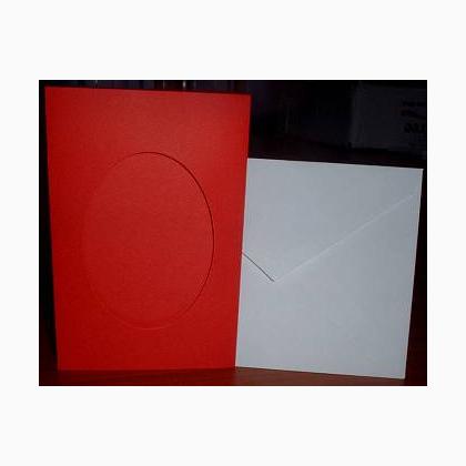 Carte avec ouverture ovale: rouge