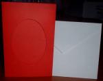 Carte avec ouverture ovale: rouge