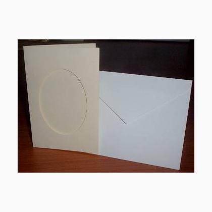 Carte avec ouverture ovale: ivoire