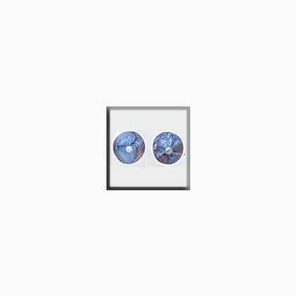 12278 Round lined Bead Goldstone Light Sapphire