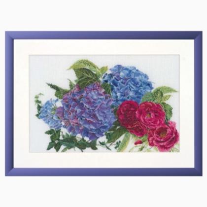 Hortensias et Roses