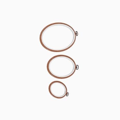 Cadre-Métier: oval bois 13.5x10