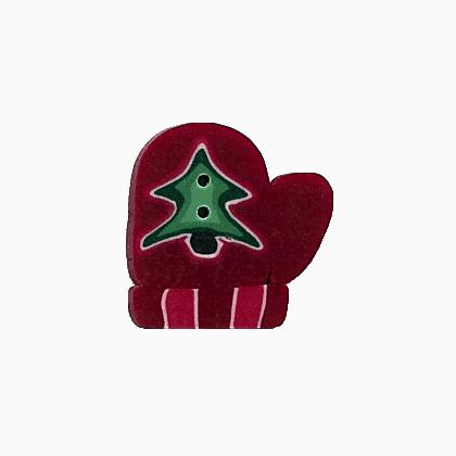 4423S - Small Red Mitten with Tree
