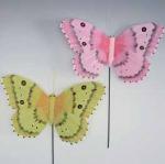 Papillons aux plumes - 18cm (deux)