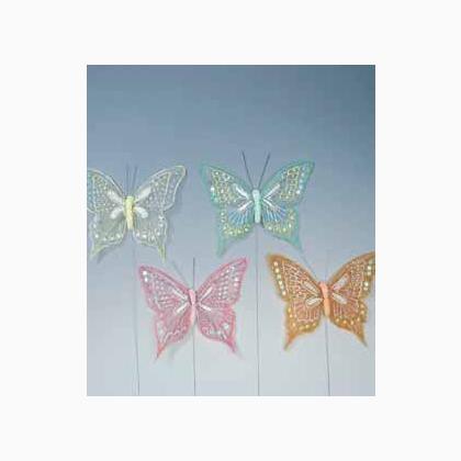 Papillons en textil - quatre