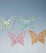 Papillons en textil - quatre
