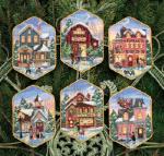 Christmas Village Ornaments (Set of 6)