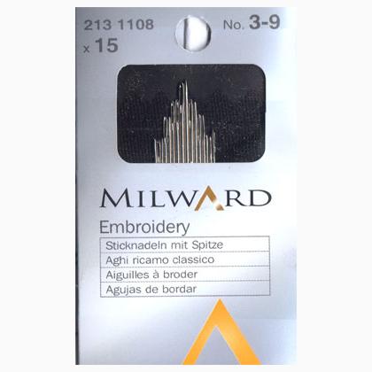 Aiguilles pour broder Milward 3-9