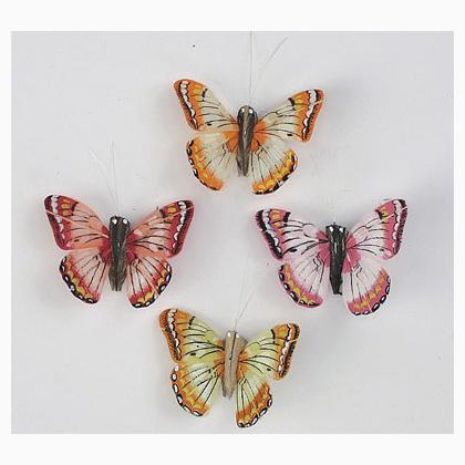 Papillons aux plumes (4) - 4.5cm.