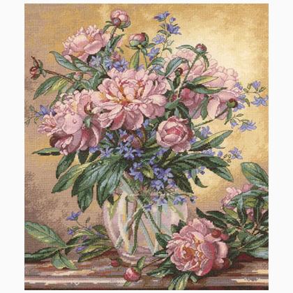 Peonies & Canterbury Bells
