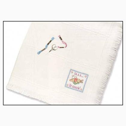 Afghan Nursery Time baby - Blanc Antique