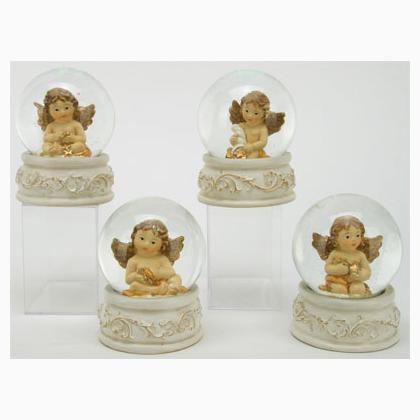 Sphère en verre avec neige: Anges