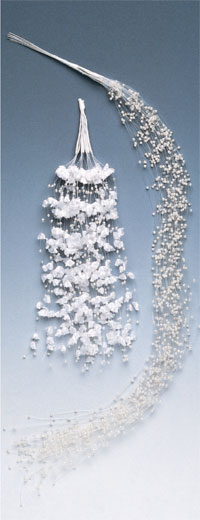 Branche avec perles 50cm. blanc