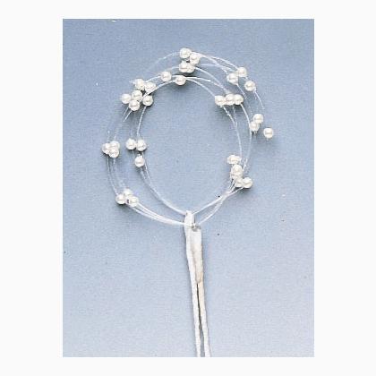 Lacet de perles: 50mm. blanc