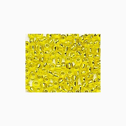 Rocailles - Transp. avec argent 2,6mm. - Jaune