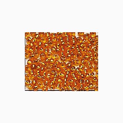 Rocailles - Transp. avec argent 2,6mm. - Orange