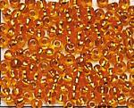 Rocailles - Transp. avec argent 2,6mm. - Orange