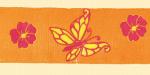 Ruban velour: Papillons - orange