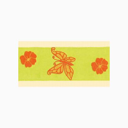 Ruban velour: Papillons - vert