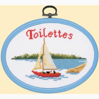 Kit broderie au point compté: Le bâteau