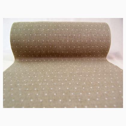 Lin 30cm. - Pois blancs sur écru