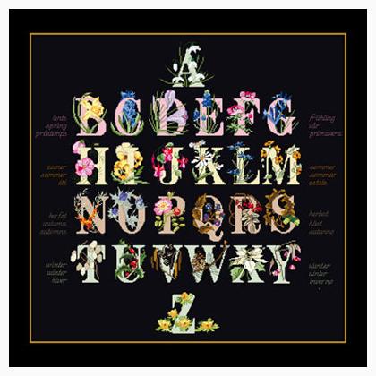 Floral Alphabet - noir