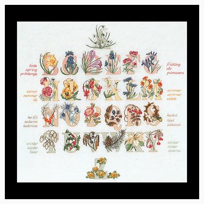 Floral Alphabet - blanc