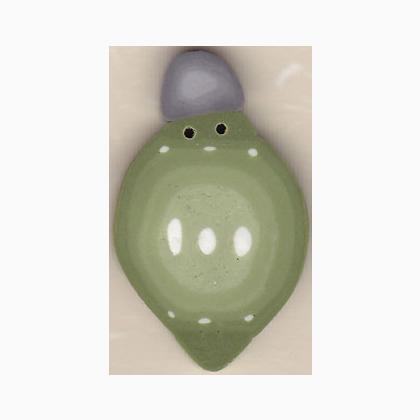 4654L - Large retro olive ornament