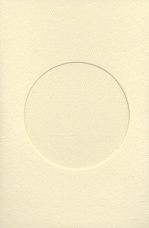Carte avec fenêtre ronde: ivoire