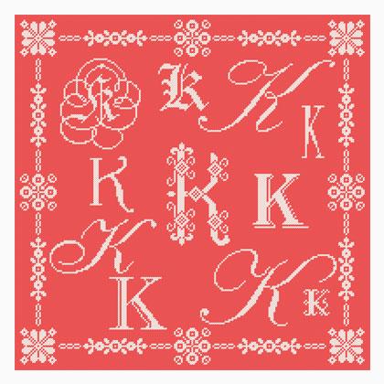 Sampler Lettre K