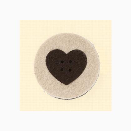 Riche Round Heart - Brun et beige