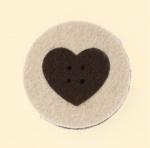 Riche Round Heart - Brun et beige