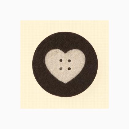 Riche Round Heart - Beige et brun