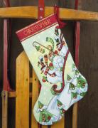 Chaussette Sledding Snowmen