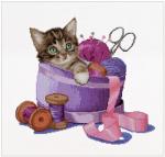 Sewing basket kitten