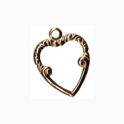 Charm - Top Ornate Heart Gold