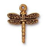 Charm - Dragonfly Antique Gold