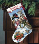 Snowman Gathering Stocking