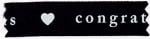 Ruban 15mm - Congratulations - Blanc/Noir