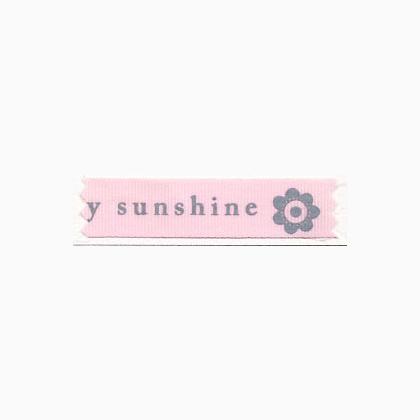 Ruban 15mm - You Are My Sunshine - Gris/Rose