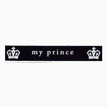Ruban 15mm - My Prince - Blanc/Noir