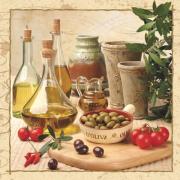 Serviettes Huile, tomate, olive