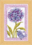 Fleurs violet avec oiseau 3