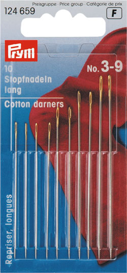 Aiguilles à repriser longues, avec chas doré