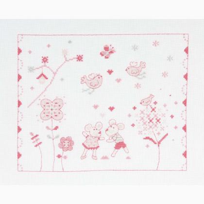 Souris et oiseaux - Rose