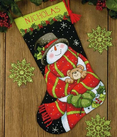 Snowman and Bear Stocking