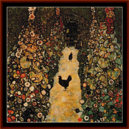 Klimt - Chemin de jardin avec les poulets