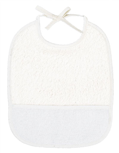 Bavoir carré éponge 3 mois - Blanc
