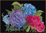 Hortensia & Roses - noir